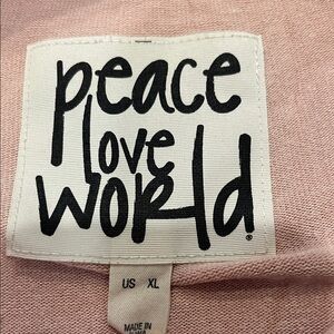 Peace Love World Mauve Top with Graphic Print